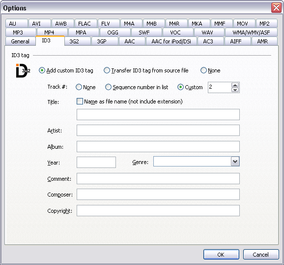 At "Title" field, if you check "Name as file name (not include extension)", CDA to MP3 Converter will set Title as file name when converting.